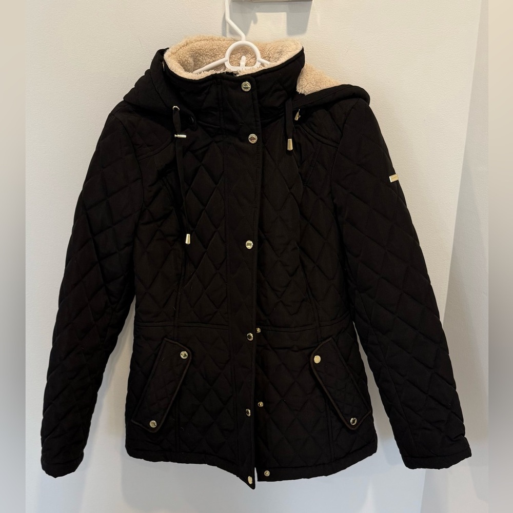 Laundry By Shelli Segal Black Quilted Puffer Jacket